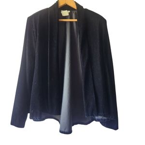 VTG Kiki Black Velvet Women's Blazer Made In USA Size XL Dressy